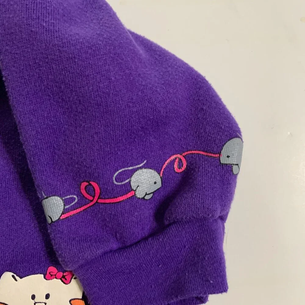 Funkins Girls Cardigan Button Purple Cat Mouse 6mos Vintage